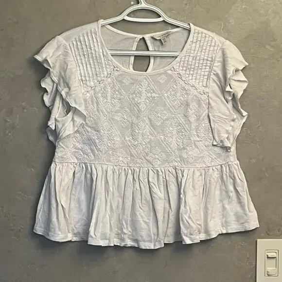 Lucky Brand Embroidered Dolman Top M - Boho Chic! - Picture 8 of 14